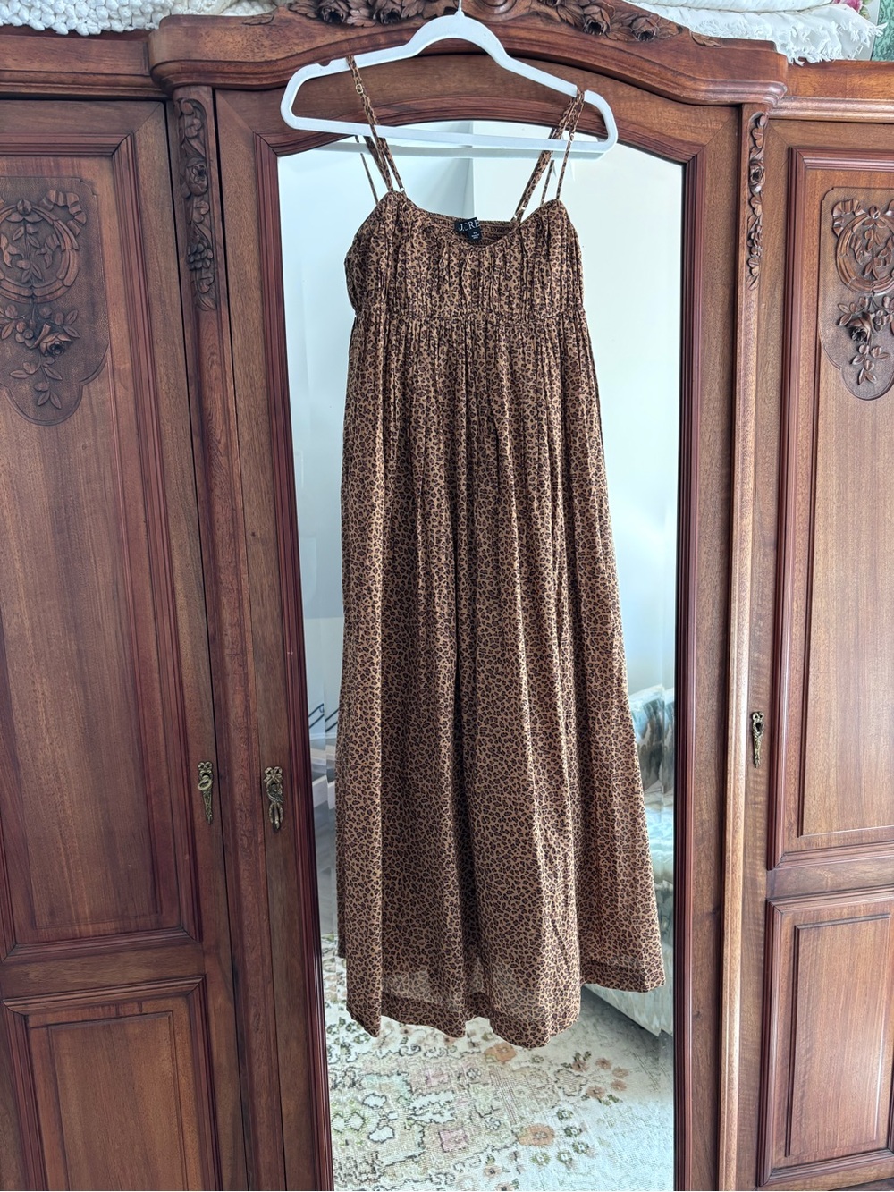 J. Crew Brown Leopard-Print Midi Dress - Picture 2 of 5
